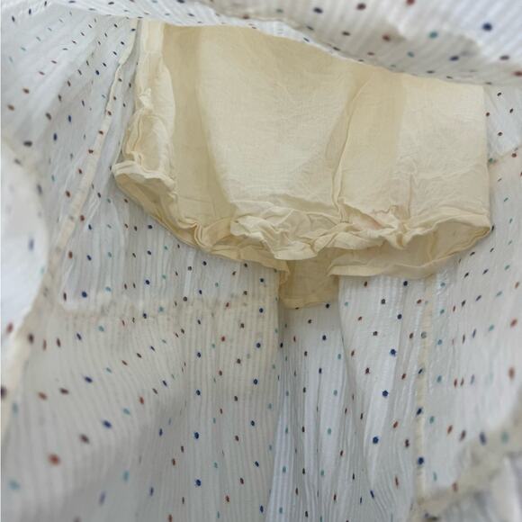 Red Carter Asmae Strapless Cotton Ruffled Cream Midi Dress Size Small - Picture 4 of 15